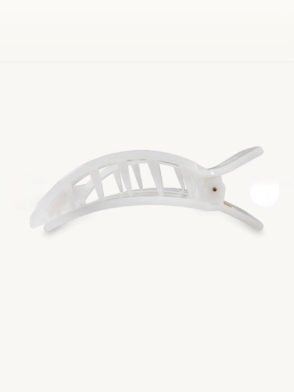 TELETIES Coconut White Large Flat Hairclip. - Picture 4 of 13